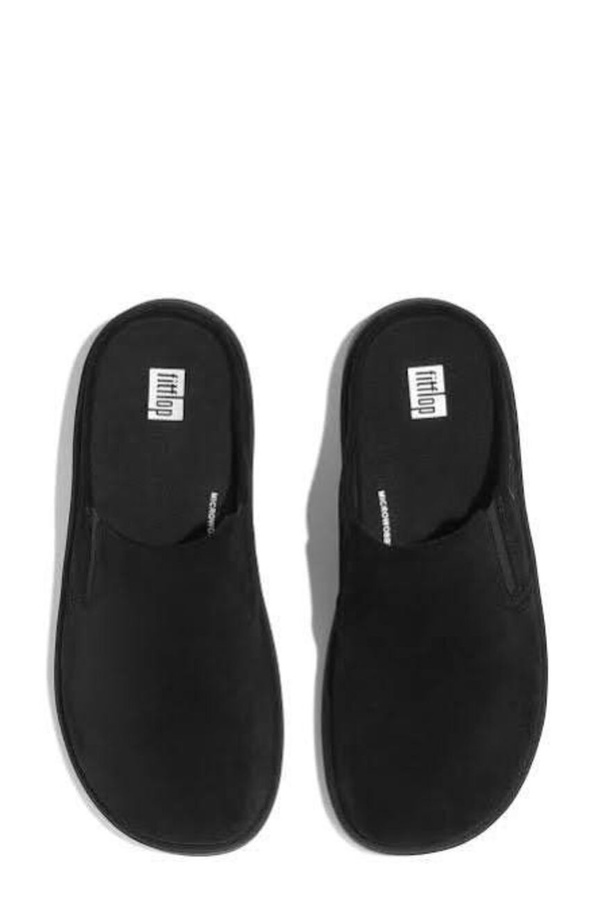 FitFlop Gen-FF Elasticated Suede Mules Cogs Black Comfort Slide Size 8 NEW